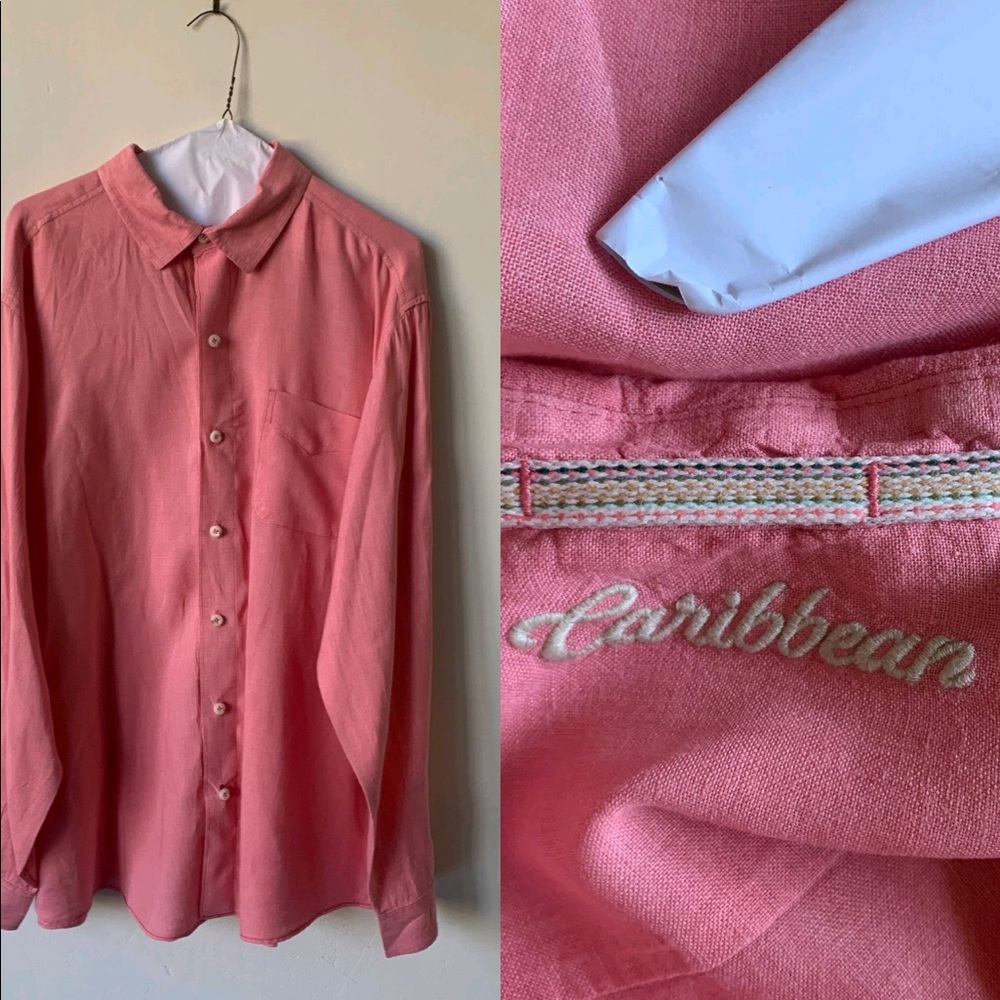 Men’s Caribbean Coral Linen Shirt
